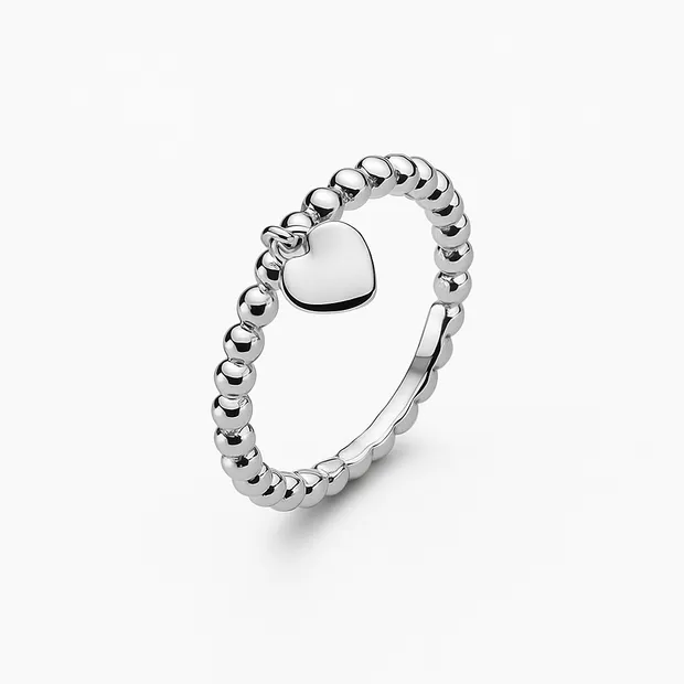Серебряное кольцо с подвеской Сердце 