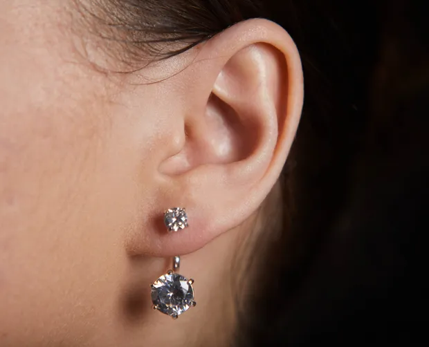 Silver earrings jackets Sense
