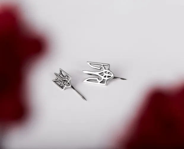 Серебряная булавка Тризуб