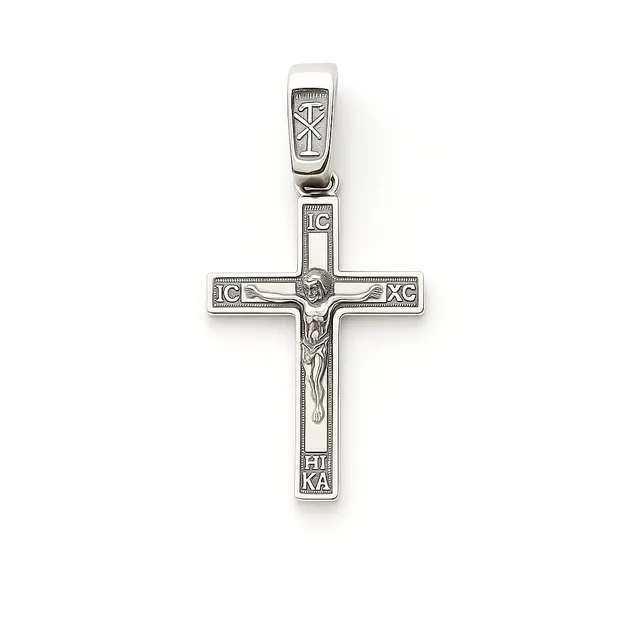 Silver cross with crucifix Faith