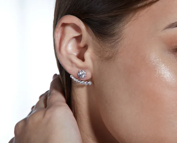 Silver earrings jackets Japan