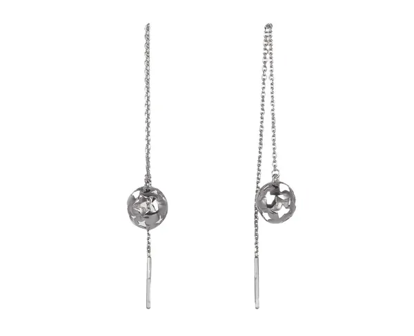 Silver earrings broaches Doll
