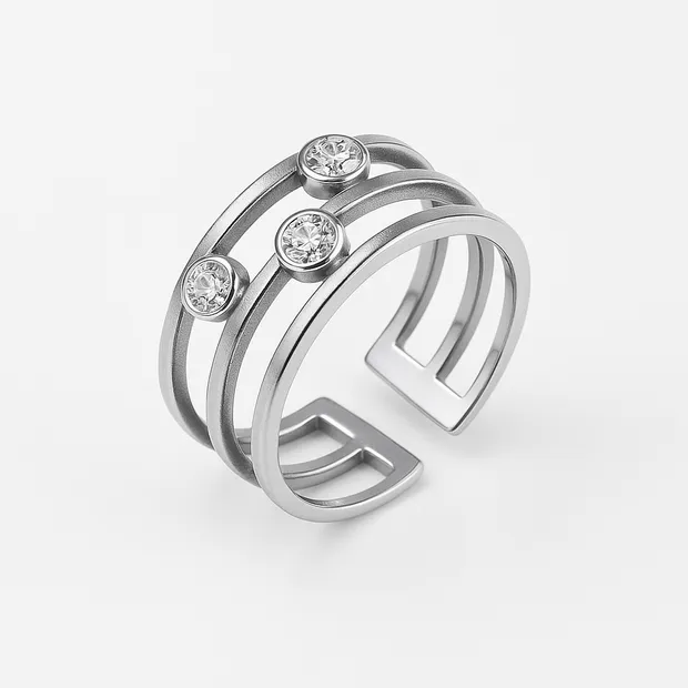 Серебряное кольцо фаланговое с фианитами 
