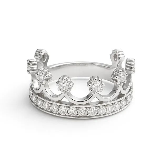 Серебряное кольцо Корона 