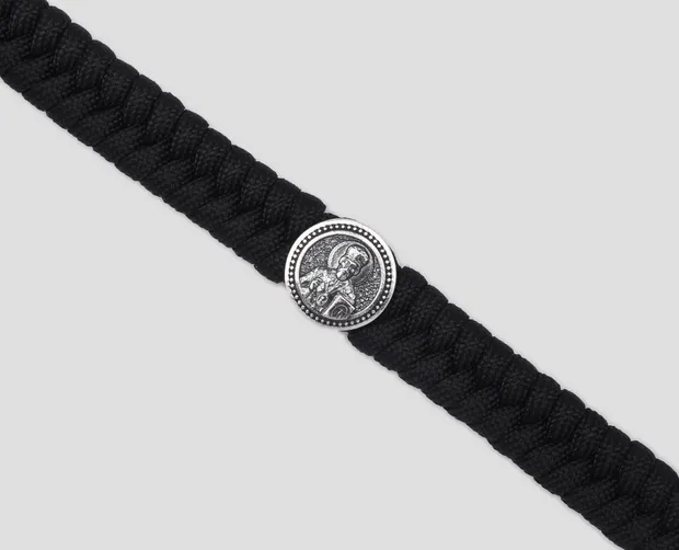 Silver bracelet woven by Nicholas