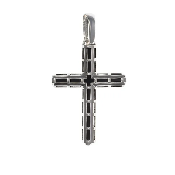Silver decorative cross with rubber insert