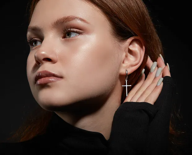 Silver earrings congo Crosses