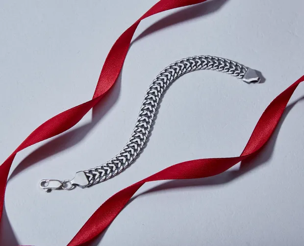 Silver bracelet Double Armor