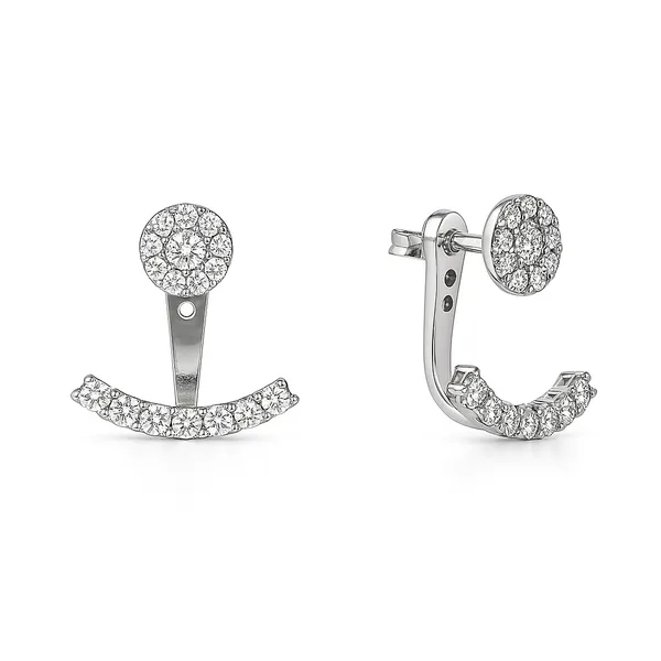 Серебряные серьги джекеты Токио 