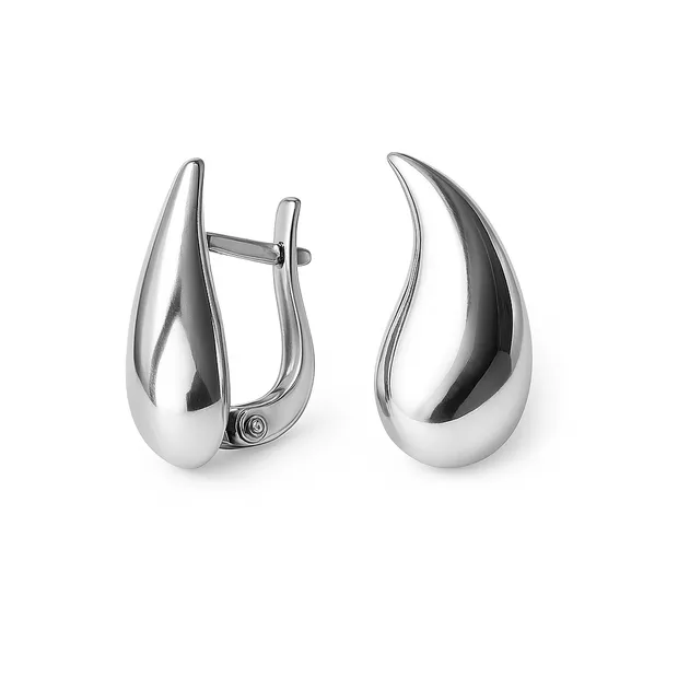 Silver Earrings English Clasp Drop