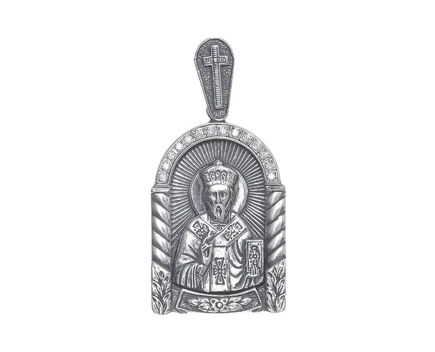 Серебряная подвеска Николай Чудотворец 