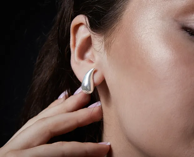 Silver Earrings English Clasp Drop