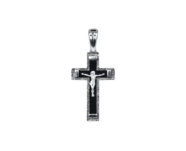 Silver cross with rubber Big