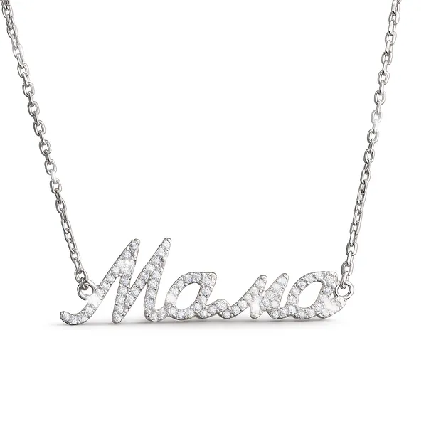 Серебряное колье Мама 