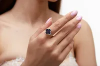 Серебряное кольцо Клевер с авантюрином