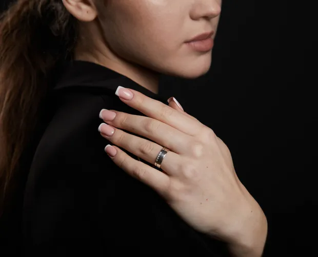 Silver Wedding Ring With Fianites