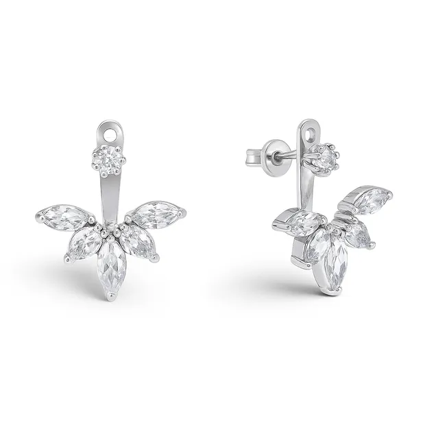 Серебряные серьги джекеты Дейнерис 
