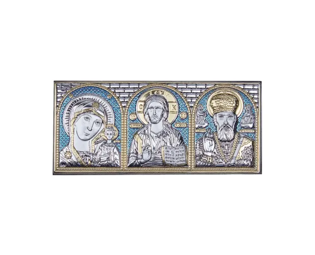Silver icon in the car of Kazan, Savior, Saint Nicholas