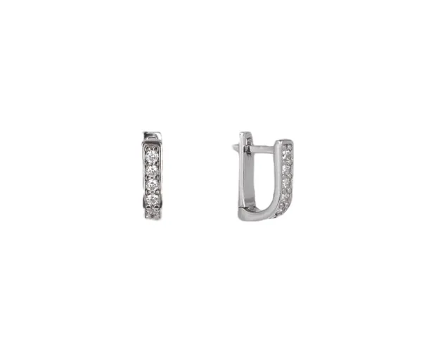 Silver baby earrings on English clasp Shine