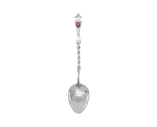 Silver spoon with red fianite