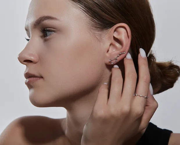 Silver earrings-climbers Constellation