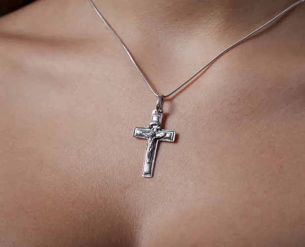 Silver cross rectangular Faith