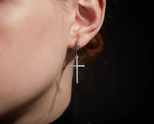 Silver earrings congo Crosses
