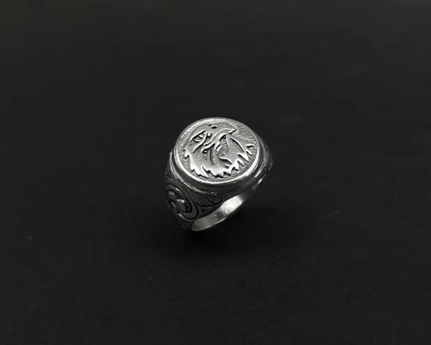 Серебряное мужское кольцо Орел 