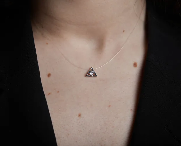 Серебряное колье-невидимка Трио 