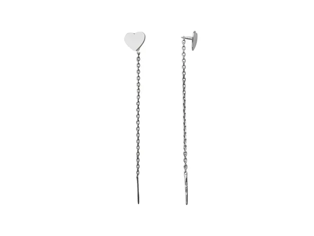 Silver earrings broaches with heart