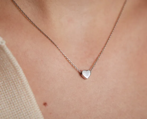 Серебряное колье Сердечко 