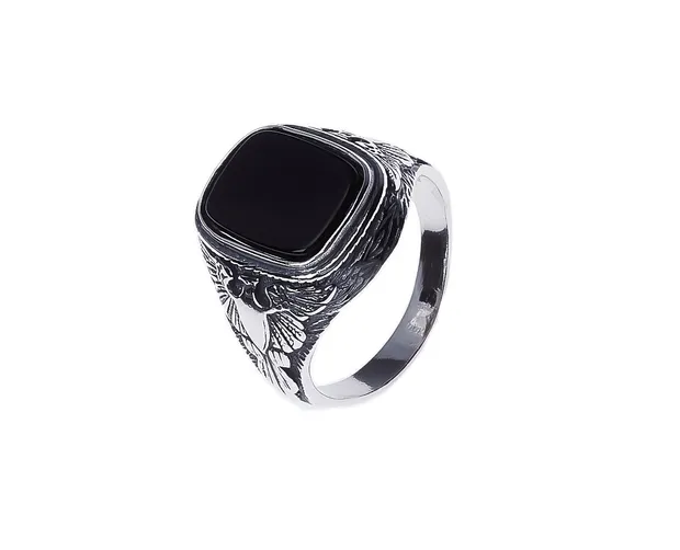 Silver male ring Phoenix
