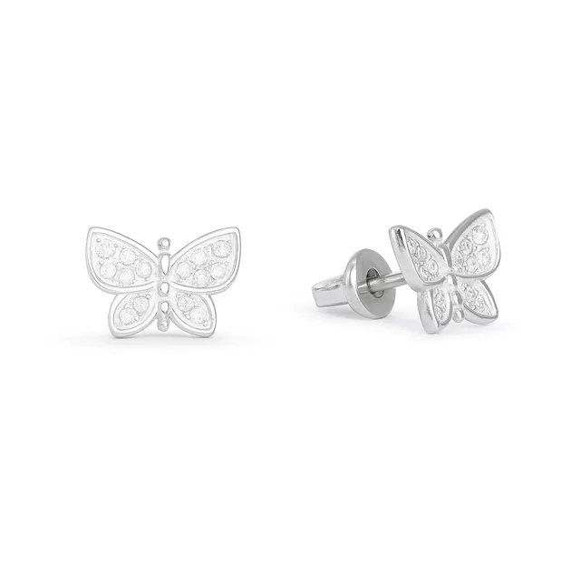 Silver stud earrings Butterflies