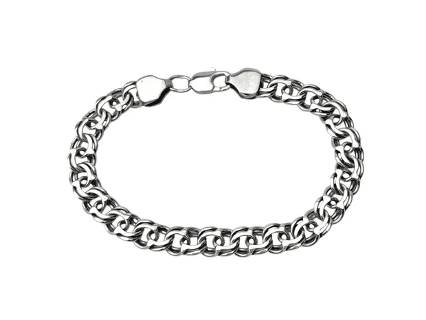 Серебряный браслет классический бисмарк