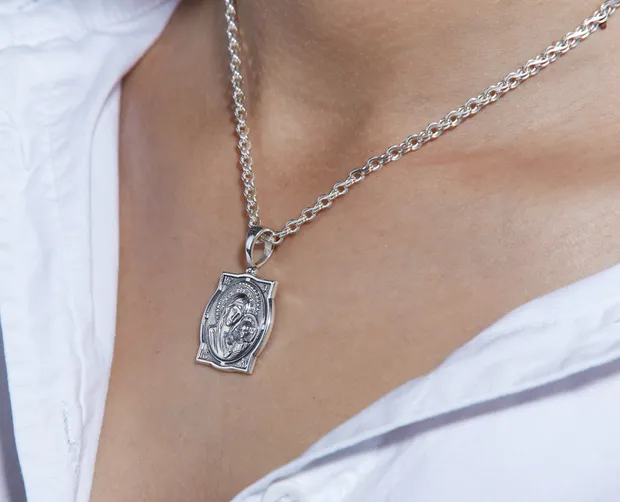 Silver pendant of God's Mother
